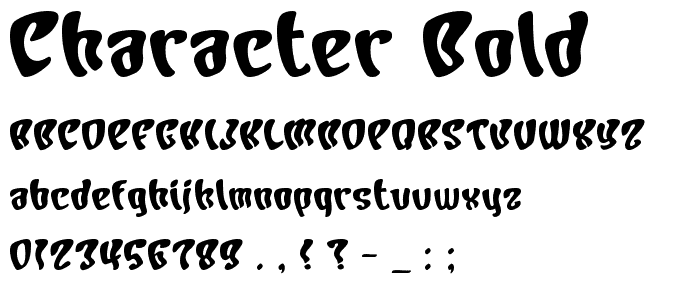 Character Bold font